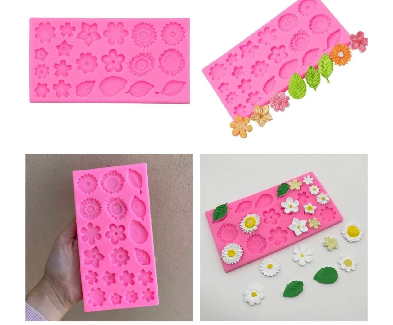 20 Cavity Flowers & Leaves Silicone Mold