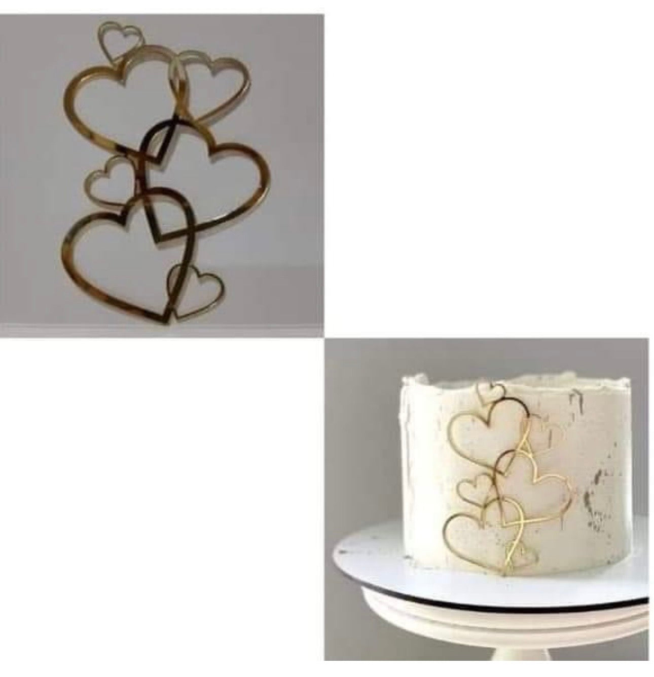 Heart Chain Acrylic Cake Topper