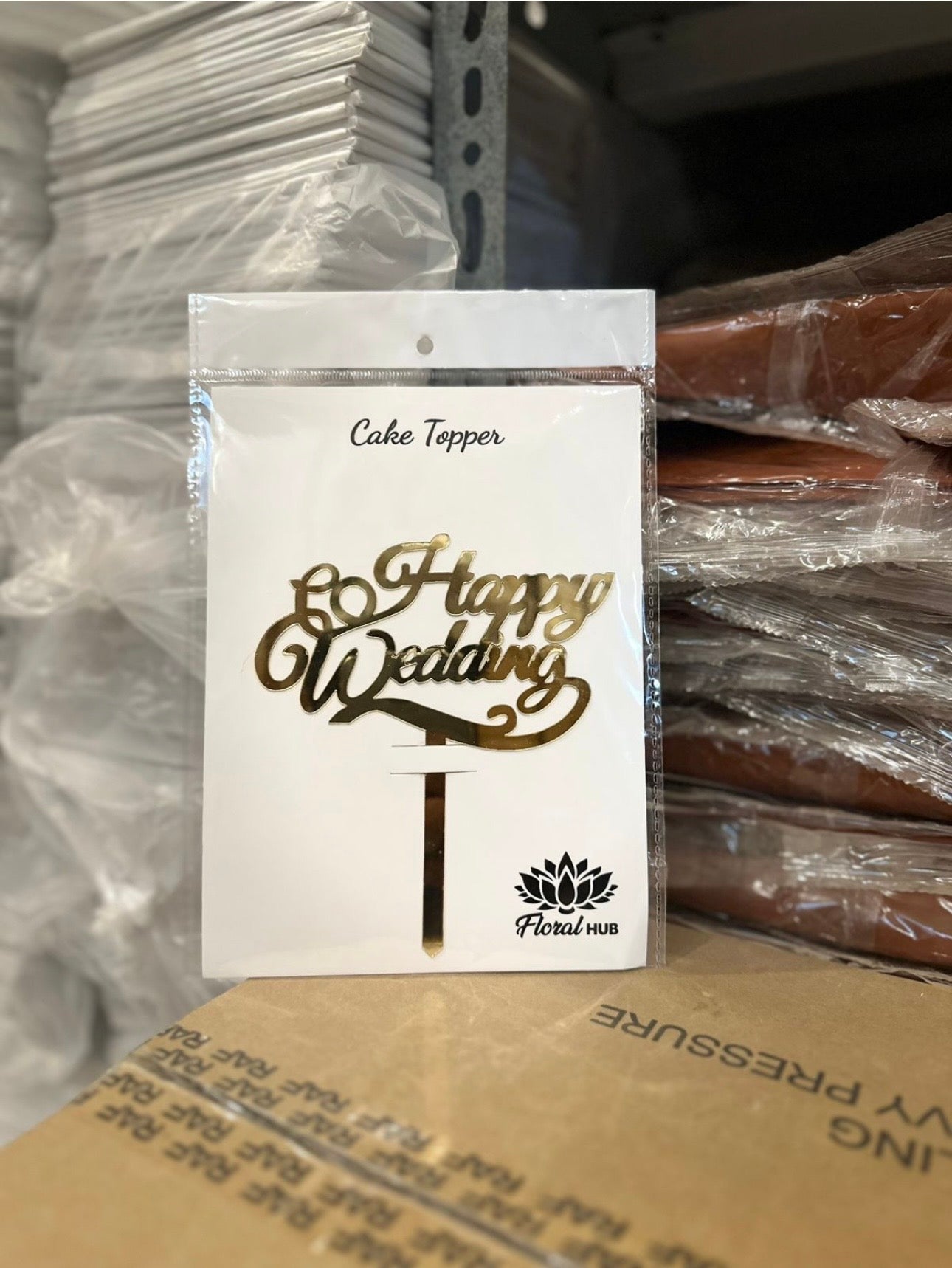 Happy Wedding Acrylic Cake Topper