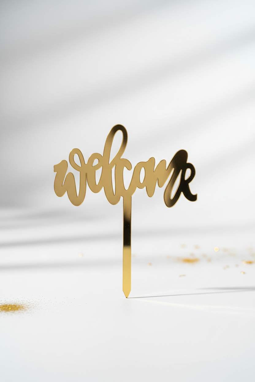 Welcome Acrylic Cake Topper