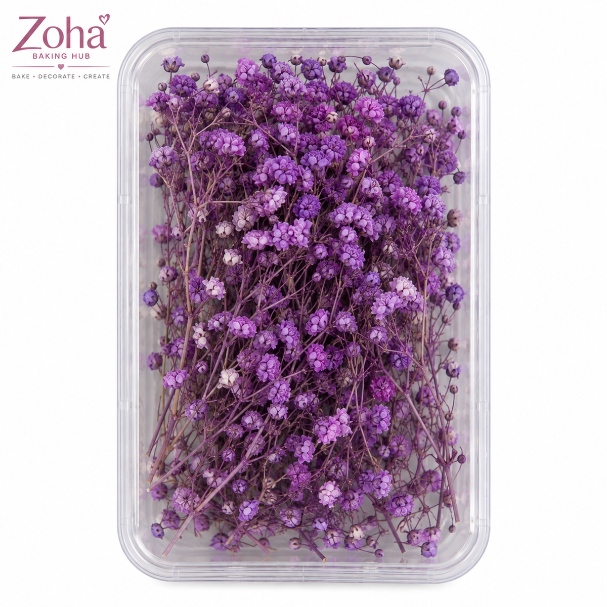 Purple Dried Baby Breath Flower Box For Cake Decoration