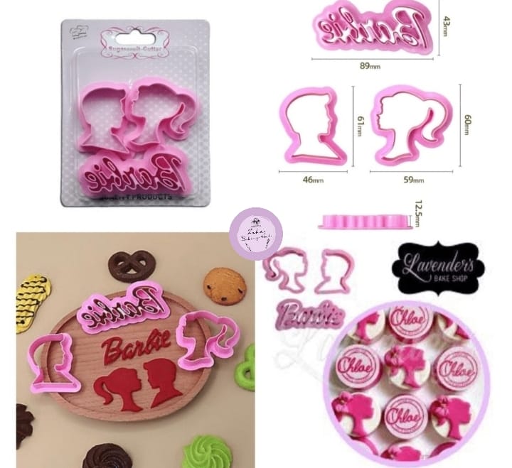 3pcs Barbie Fondant Cutter