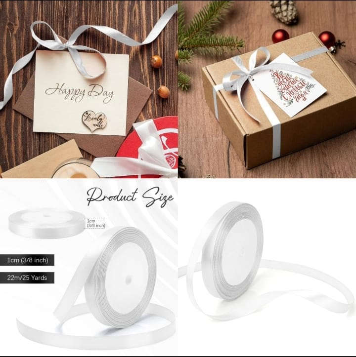 White Ribbon 1cm (22m long)