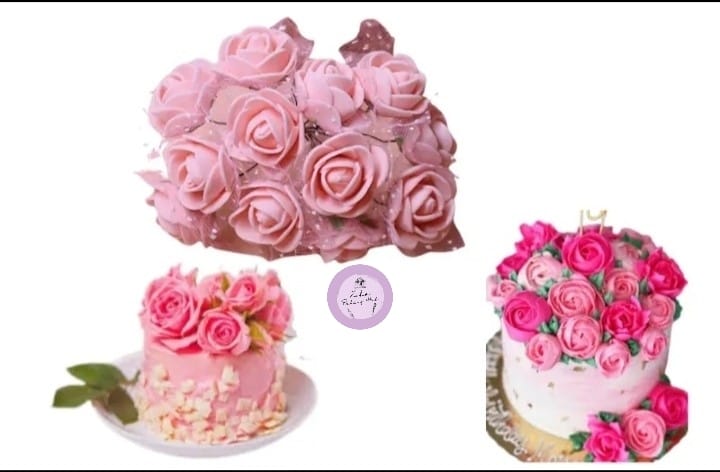Pink Mini Foamy Flowers Packed