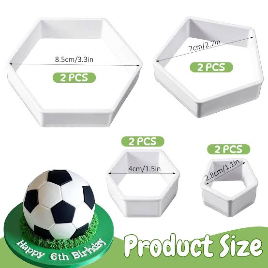 4pcs Football Plastic Cookie Cutter