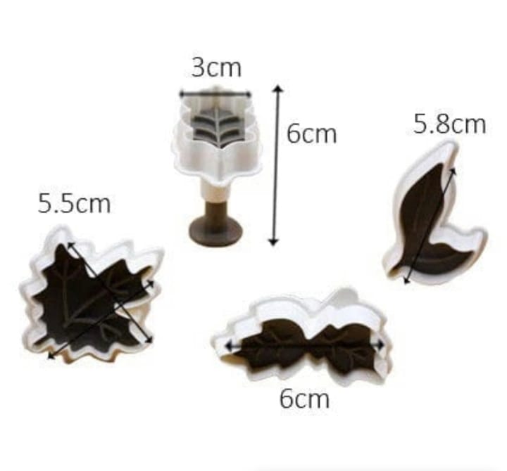 4pcs Autumn Leaves Plunger Cutter