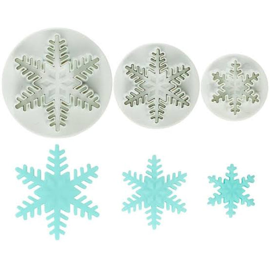 3pcs Snowflakes Plunger Cutter