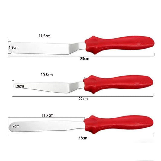 3pcs/set Plastic Handle Butter Cake Cream Spatula