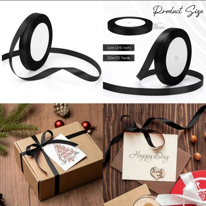 Black Ribbon 1cm (22m long)