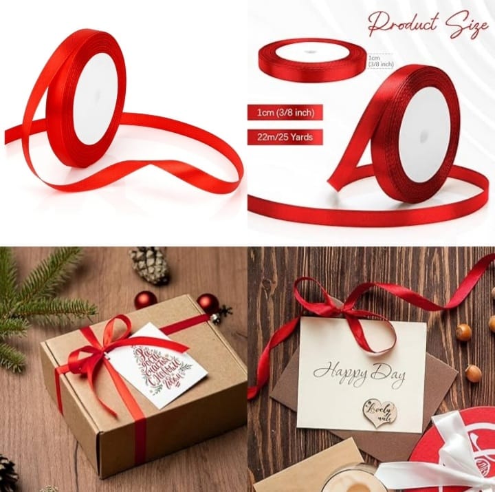 Red Ribbon 1cm (22m long)