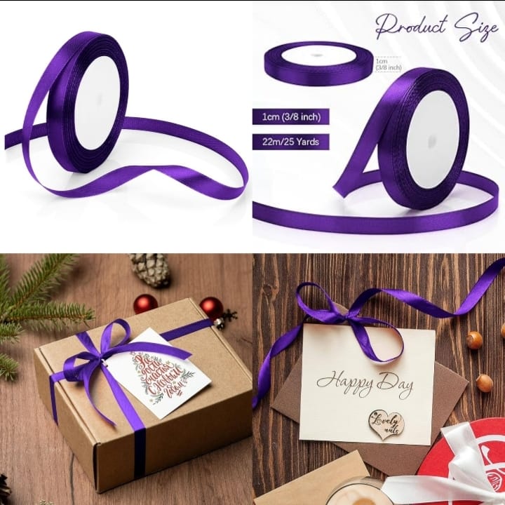 Purple Ribbon 1cm (22m long)
