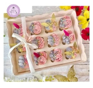 12 Cavity Transparent Lid Box with Cupcake Holder