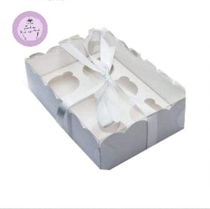 6 Cavity Transparent Lid Box With Cupcake Holder