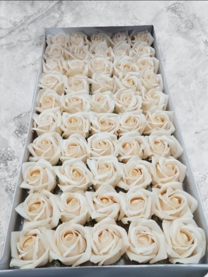 Beige Imported Soap Flowers (50pcs)
