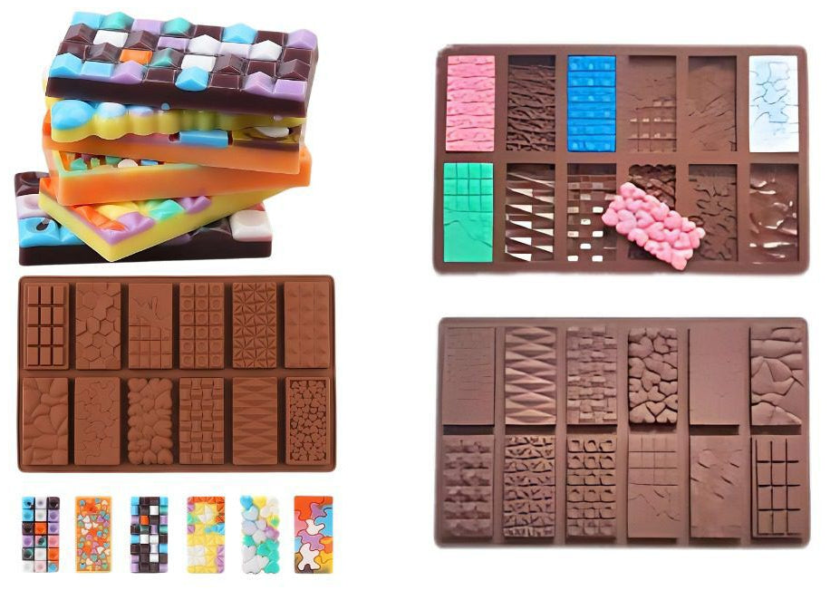 12 Cavity Geometric Heart Chocolate Silicone Mold