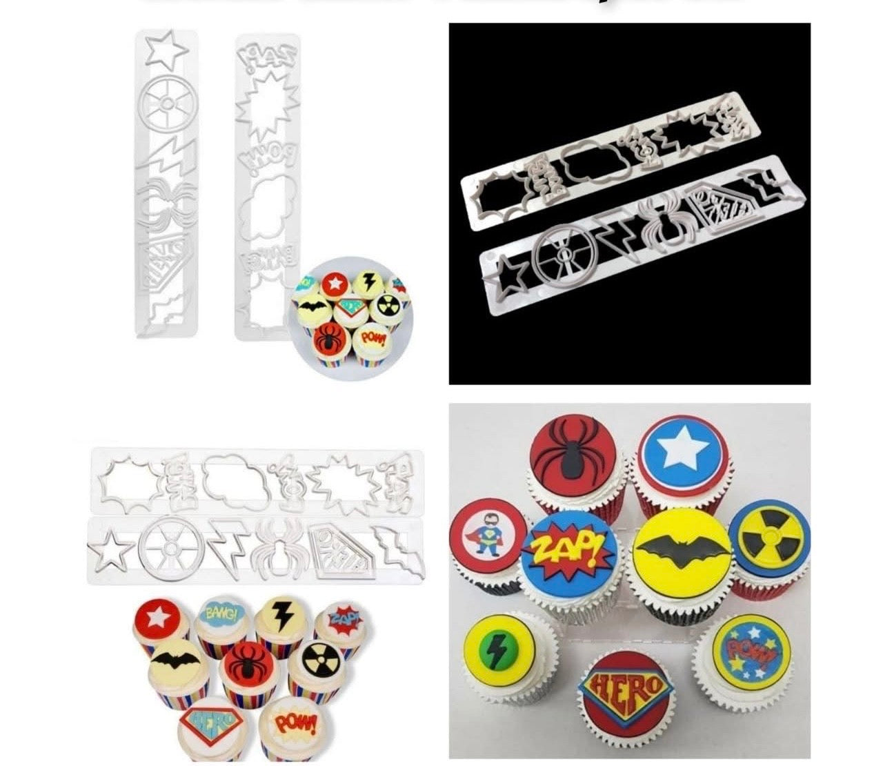 Superhero Theme Fondant Cookies Cutter Plastic 2 Pcs Set