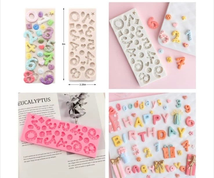 Star & Heart Shapes 0 to 9 Numbers Silicone Mold