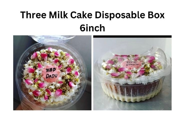 Three Milk Cake Disposable Box 6 Inch