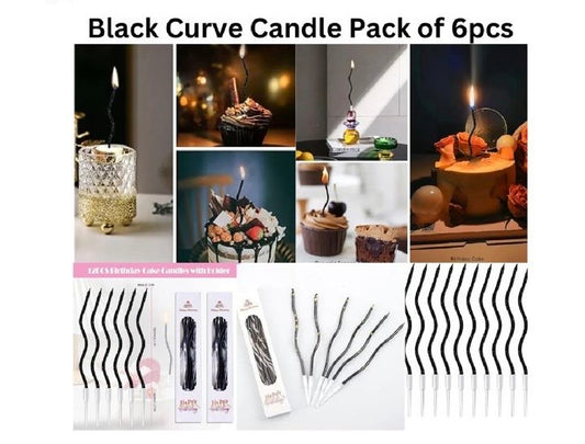 Black Curve Candle- Pack of 6Pcs