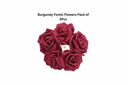Burgundy Fomic Flower Pack of 5pcs
