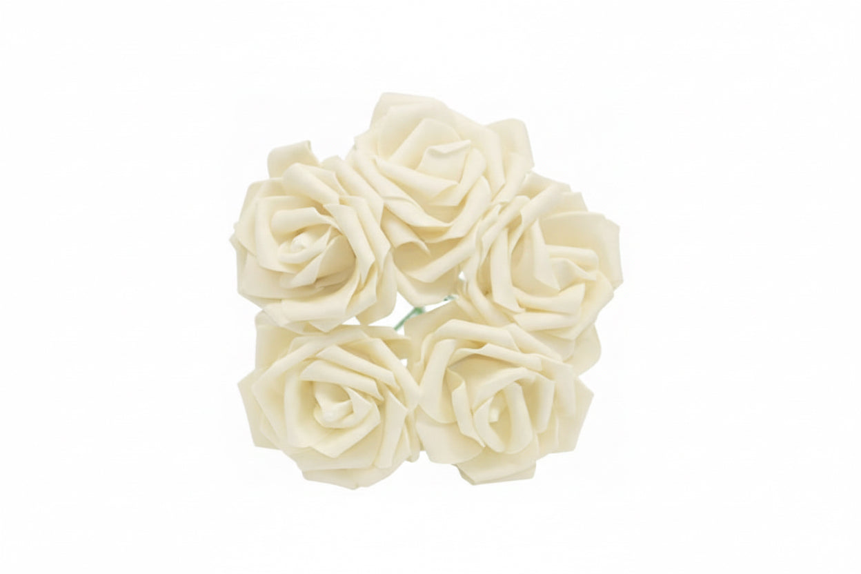 Off White Fomic Flowers Pack of 6 Pcs