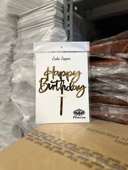 Happy Birthday Acrylic Cake Topper (Design 2)