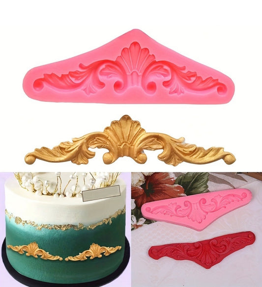Boroque Vintage Leaves Swirls Silicone Fondant Mold