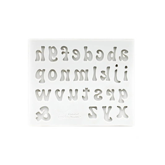 Lowercase Stylish Alphabet Silicone Fondant Mold 27 Cavity
