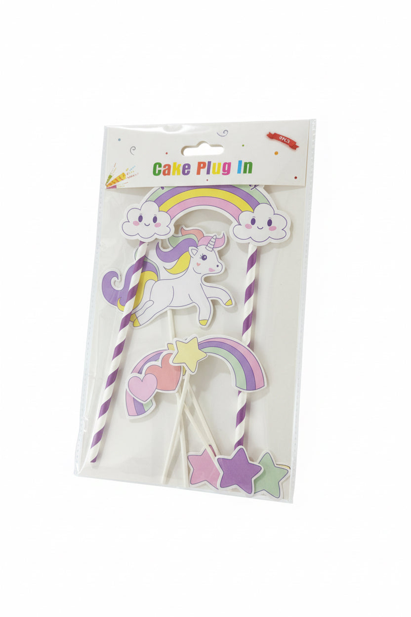 Unicorn Character Cake Topper (6pcs of Pack)