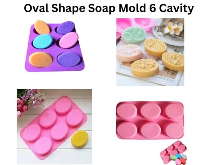 Oval Shape Soap Mold 6 Cavity