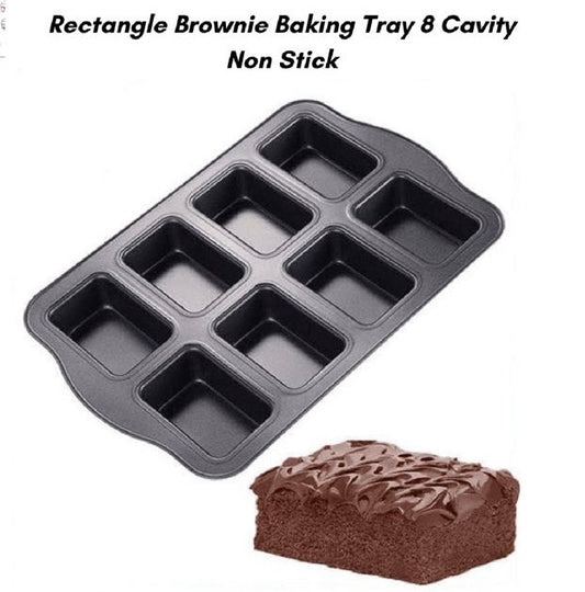 Rectangular Non-Stick Brownies Baking Tray 8 Cavity