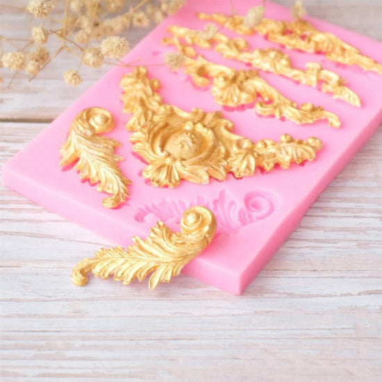 Vintage Lace Dholki Cake Silicone Fondant Mold