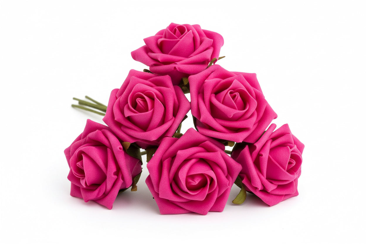 Dark Pink Fomic Flowers Pack of 5 Pcs