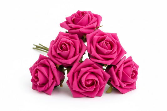 Dark Pink Fomic Flowers Pack of 5 Pcs