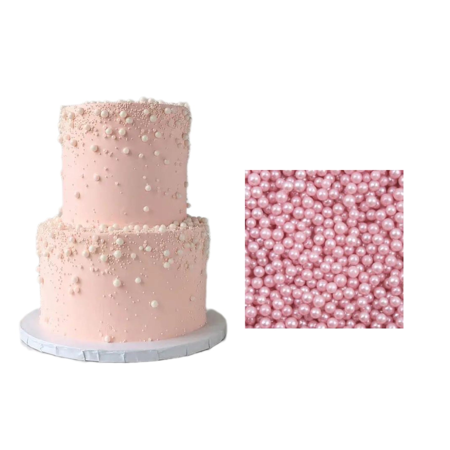 Baby Pink Edible Beads For Cake Decoration