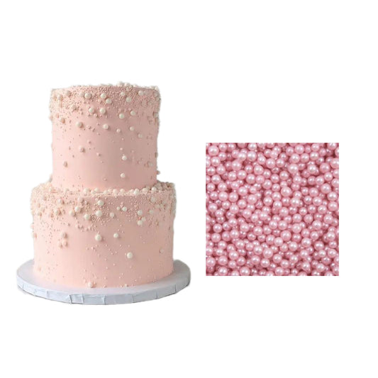 Baby Pink Edible Beads For Cake Decoration