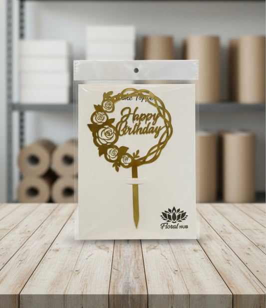 Happy Birthday Acrylic Cake Topper Design 3