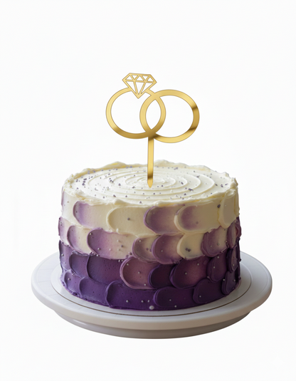 Double Ring Engage Acrylic Cake topper