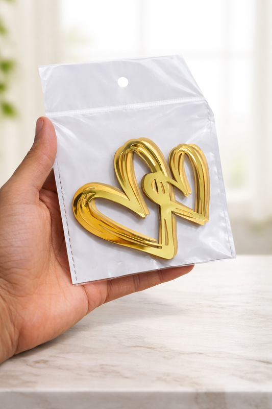 Double Heart Acrylic Tags (Pack of 5 Pcs)