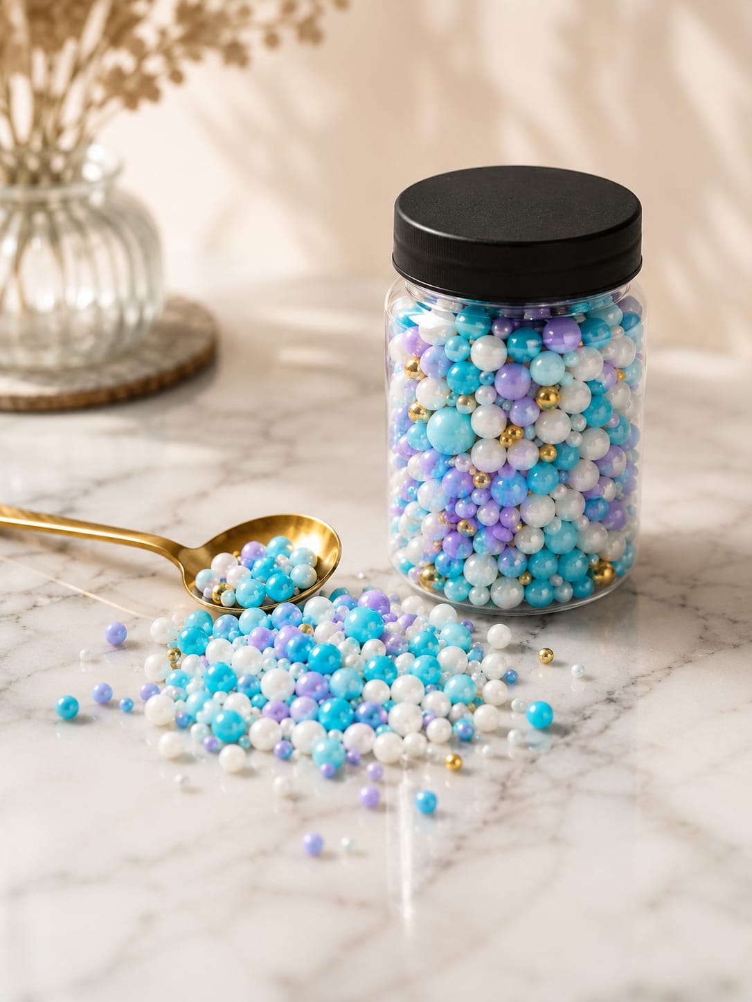 Imported Edible Golden & Mix Colourfull Sprinkles for cake Decoration(100g)