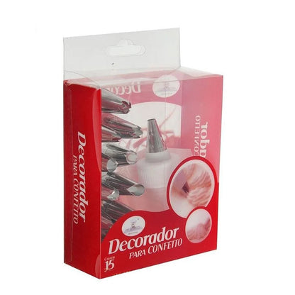15Pcs Cake Decorating Nozzle Set With Reusable Piping Bag