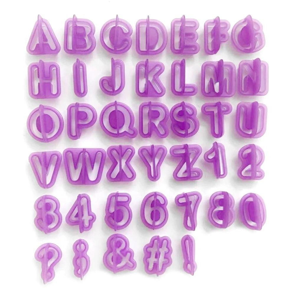 Alphabets, Numbers And Symbols Fondant Cutters 40Pcs Set Plastic