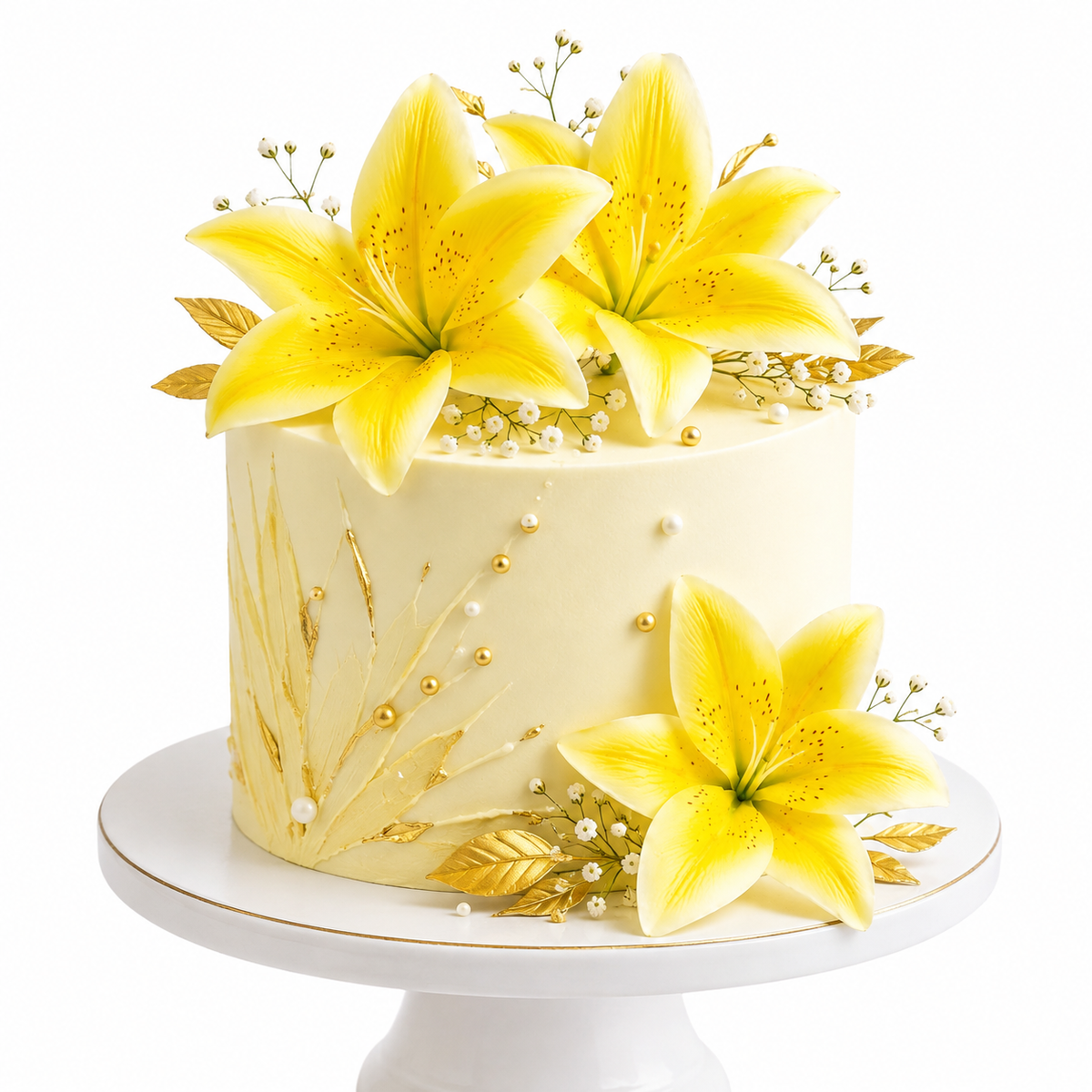Yellow Lily Flower For Cake Decoration