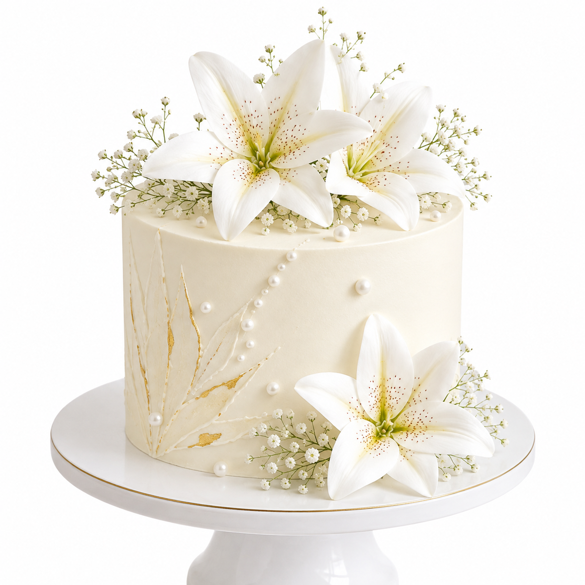 White Lily Flower For Cake Decoration