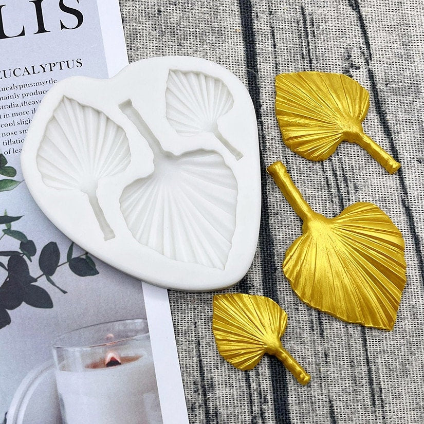 3 Cavity Palm Leave Silicone Fondant Mold