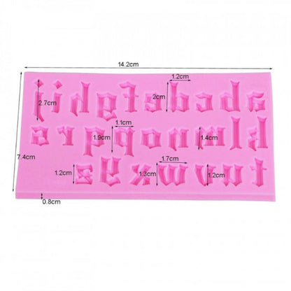 LowerCase Gothic Alphabet Silicone Fondant Mold