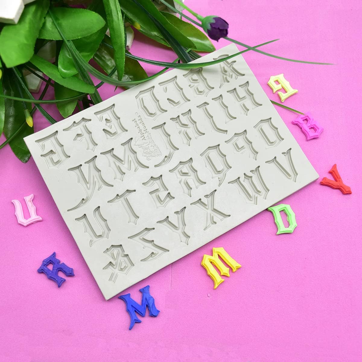 Gothic Alphabet Letters Silicone Fondant & Chocolate Mold