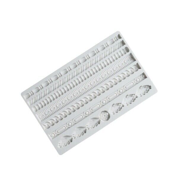 7 Cavity Rope Border Laces Silicone Fondant Mold