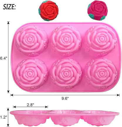 6 Cavity Silicone Rose Mold