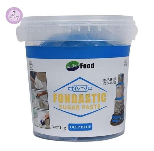 Fondant paste container with 'Milky Food' branding on a white background